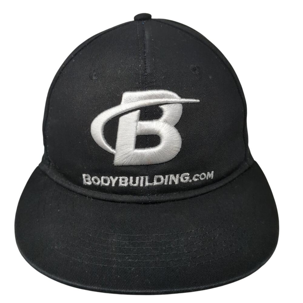 Bodybuilding Snapback Hat Black One Size Embroidered Adjustable 6 Panel